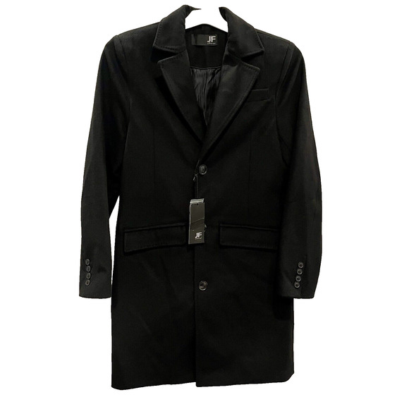 JF J.Ferrar Mens Topcoat Small Black Water Resistant Midweight ✨NEW✨ $240 Retail - Picture 3 of 7